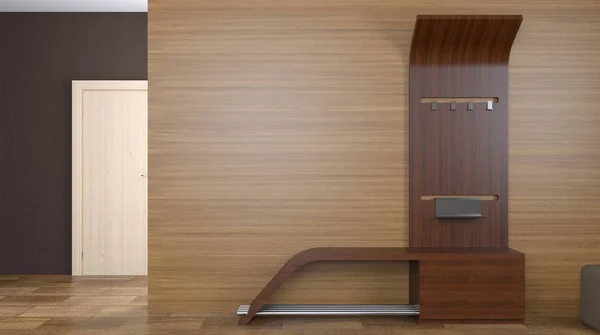 Mobilya kavramı. Koridor mobilya. 3D render — Stok fotoğraf