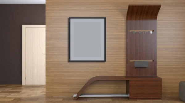 Konsep perabotan. Perabotan koridor. Perender 3D — Stok Foto