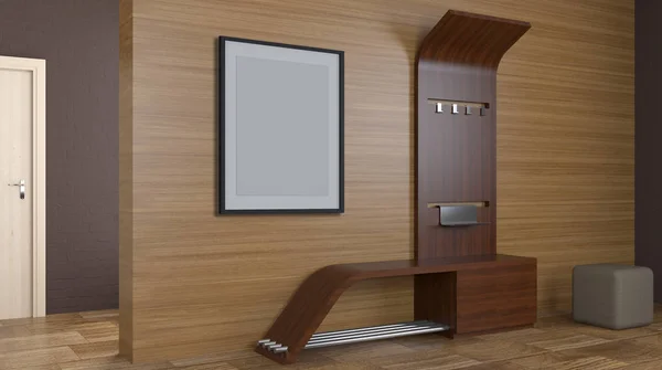 Furniture concept. Hallway furniture. 3D rendering