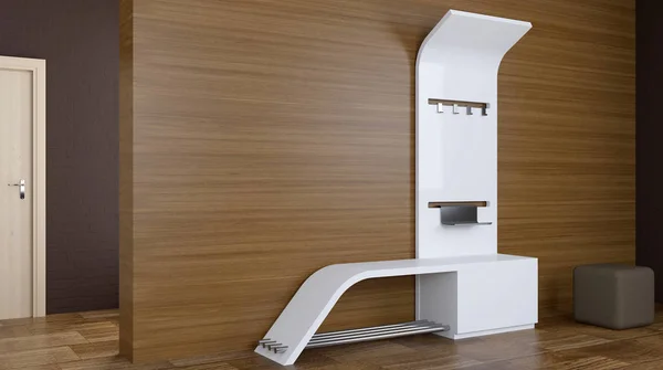 Concepto de mobiliario. Muebles de pasillo. Renderizado 3D — Foto de Stock