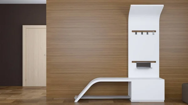 Concepto de mobiliario. Muebles de pasillo. Renderizado 3D — Foto de Stock