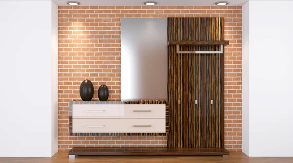 Intérieur moderne d'un petit appartement. couloir. rendu 3D — Photo