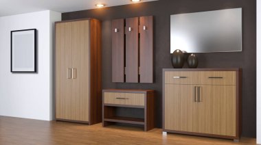 Modern iç küçük bir daire. koridor. 3D render