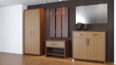 Modern iç küçük bir daire. koridor. 3D render