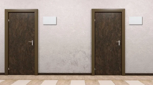 Ofis Binası koridorunda. 3D render