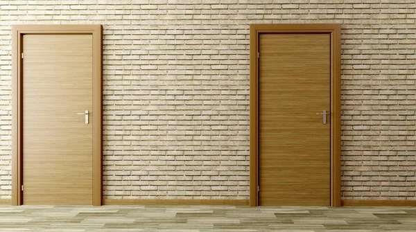 Korridoren i kontorsbyggnad. 3D-rendering — Stockfoto