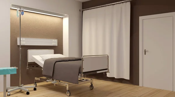 Ziekenhuis ward. Interieur kamer in het ziekenhuis. 3D-rendering — Stockfoto