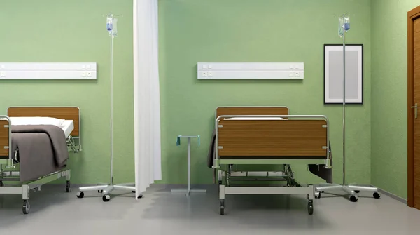 Hospital ward. Interior room in the hospital. 3D rendering