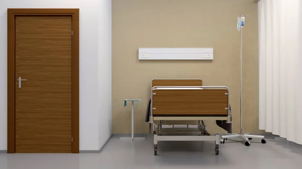 医院的病房。在医院的内部空间。3d 渲染 — 图库照片