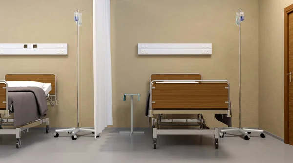 Hospital ward. Interior room in the hospital. 3D rendering
