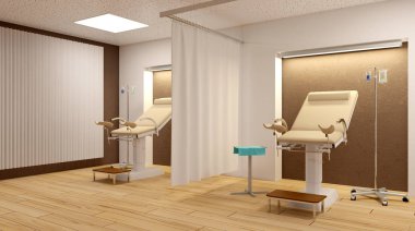Doğum öncesi Oda. Hastane. 3D render