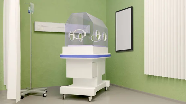 Inkubator på sjukhus. 3D-rendering — Stockfoto