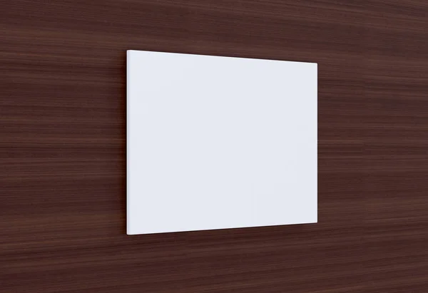 Assiette vide sur un mur en bois. rendu 3D — Photo