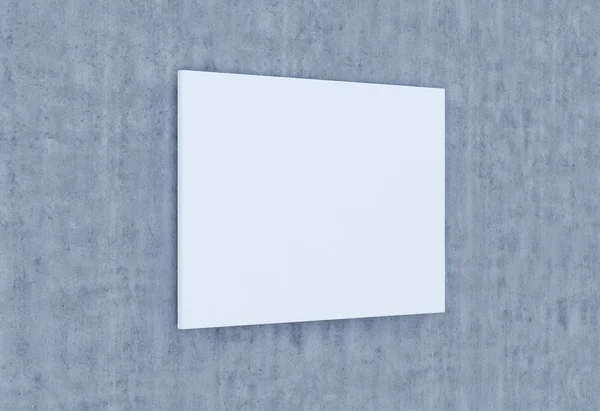 Placa vazia numa parede de cimento. Renderização 3D — Fotografia de Stock