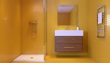 Modern banyo. 3D render