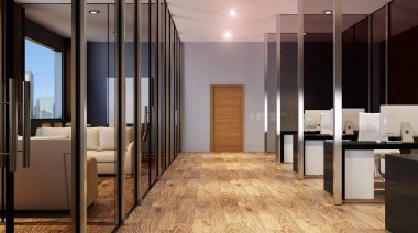 Ofis iç. 3D render
