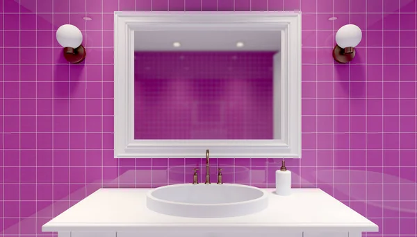 Moderne badkamer. 3D-rendering — Stockfoto