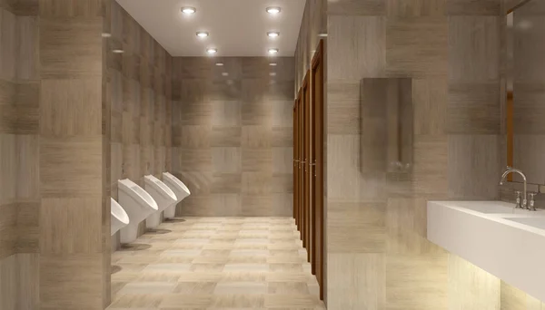 Общественный туалет в торговом центре, 3D рендеринг — стоковое фото