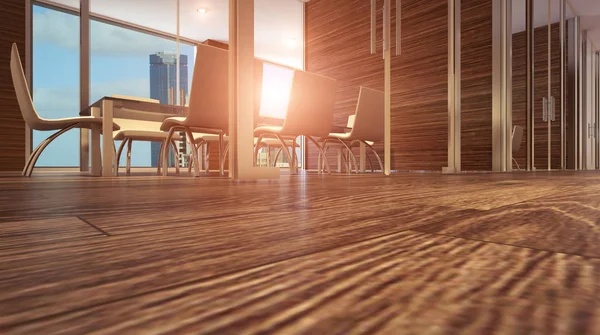 Office in open space, sunset. 3D rendering — Stock Photo, Image