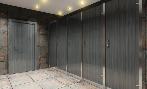 Doors Cabins Public Toilet Rendering Royalty Free Stock Images