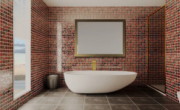 Modern Bathroom Including Bath Sink Rendering — Stock Photo, Image
