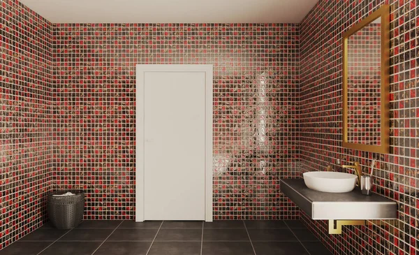 Abstracto Inodoro Baño Interior Para Fondo Renderizado — Foto de Stock