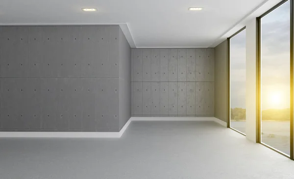 Meeting Room Shades Gray Open Space Great Office Sunset Rendering — Stock Photo, Image