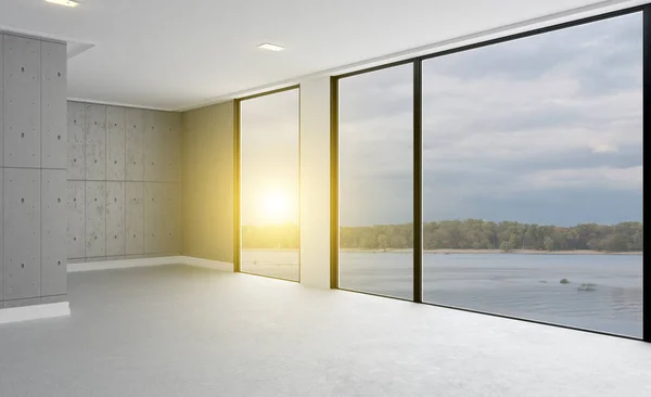 Meeting Room Shades Gray Open Space Great Office Sunset — Stock Photo, Image
