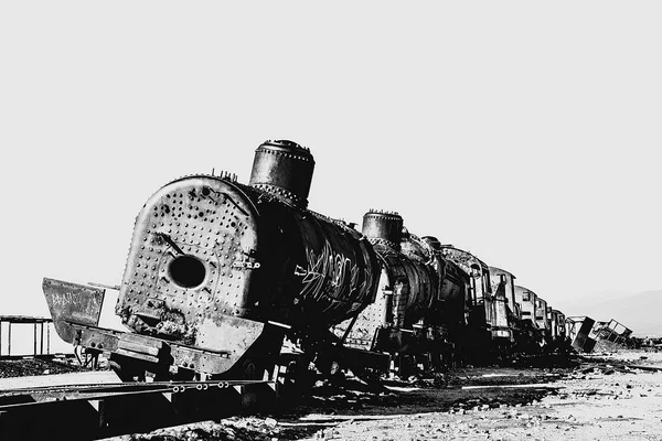 Cimitero dei treni (Cementerio de Trenes) a Uyuni, Bolivia — Foto Stock