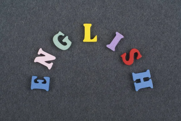 Angielskie Słowo Składa Się Kolorowych Abc Blok Drewniany Litery Alfabetu — Zdjęcie stockowe