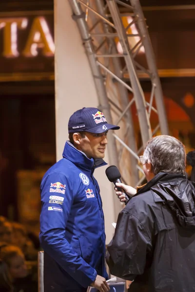 Sebastian Ogier após o primeiro dia de Wrc Wales Rally GB. Chester 28 / 10 / 2016 — Fotografia de Stock