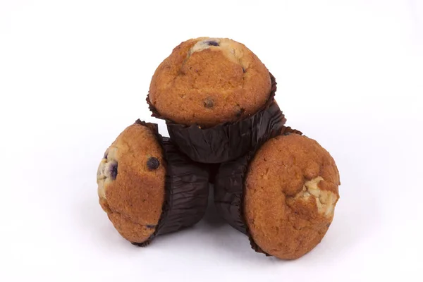 Trio av blåbär muffin — Stockfoto