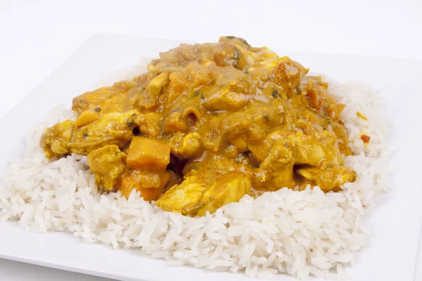 Spinach and sweet potato curry — Stock Photo, Image