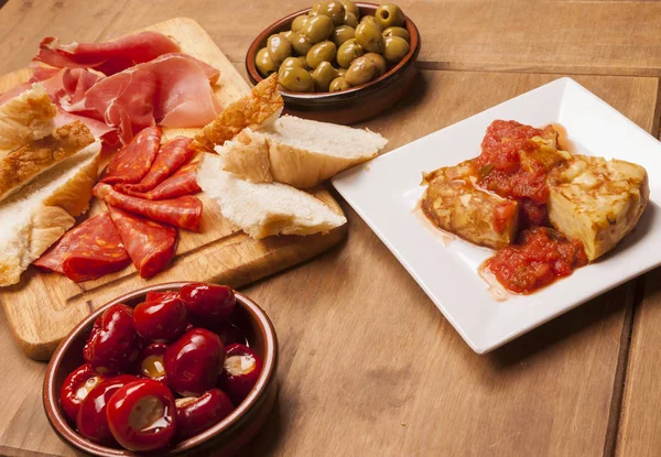 Spanish Tapas on a table — Stock Photo, Image