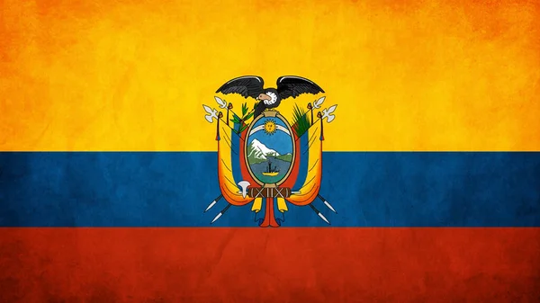 Grunge Vlag Van Ecuador — Stockvector