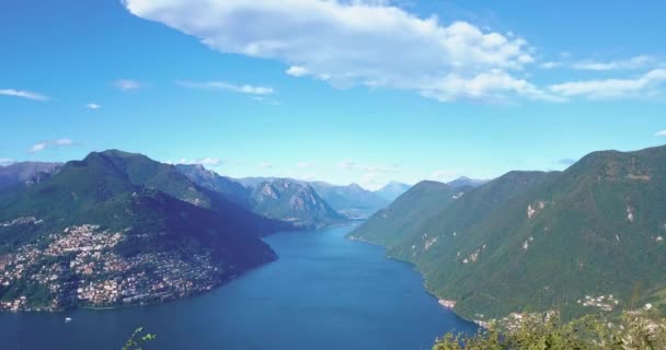 Beautiful aerial panorama of the swiss alps — Stock Video