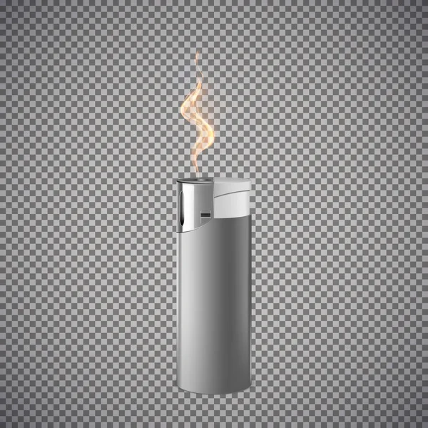 Briquet réaliste. Illustration isolée sur fond gris — Image vectorielle