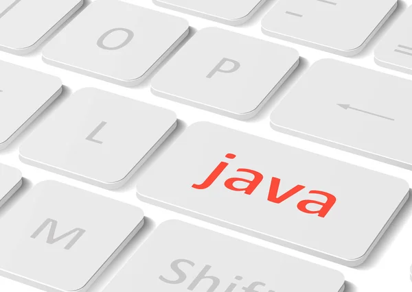 Концепция программного обеспечения Кнопка Java на клавиатуре компьютера — стоковый вектор