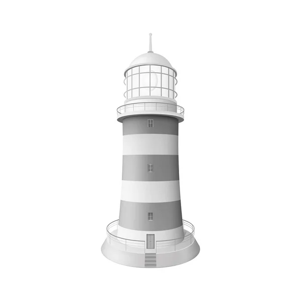 Realistischer Leuchtturm Illustration isoliert auf weißem Hintergrund. — Stockvektor