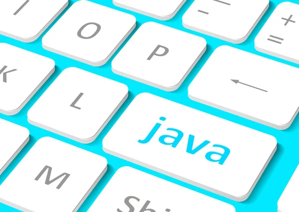 Concetto software. Pulsante Java sulla tastiera del computer — Vettoriale Stock