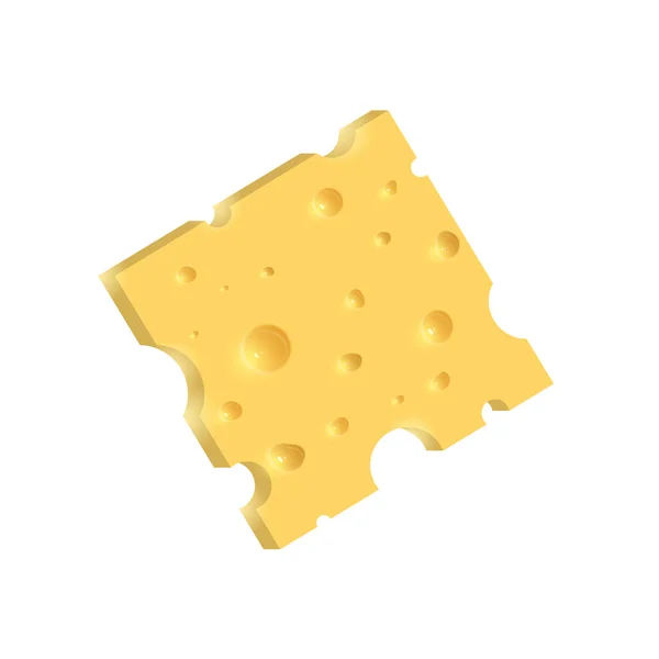 El queso. Ilustración aislada sobre fondo blanco — Vector de stock