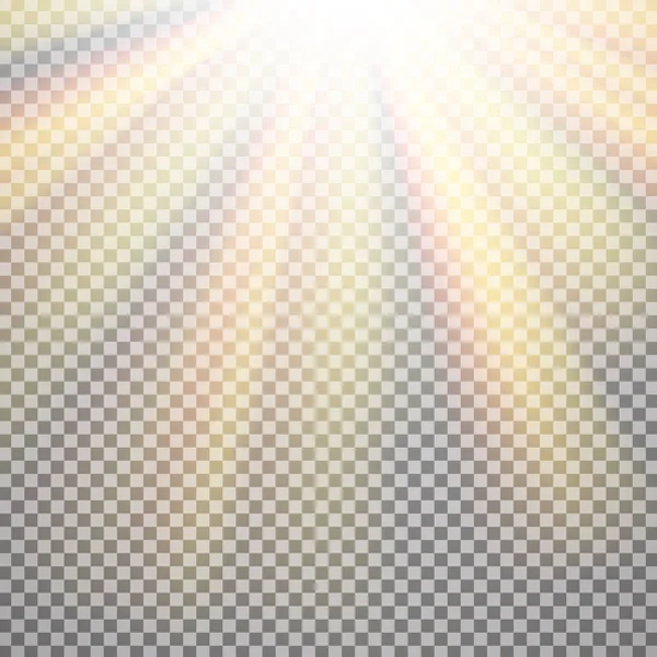 Efecto de luz sobre fondo transparente — Vector de stock