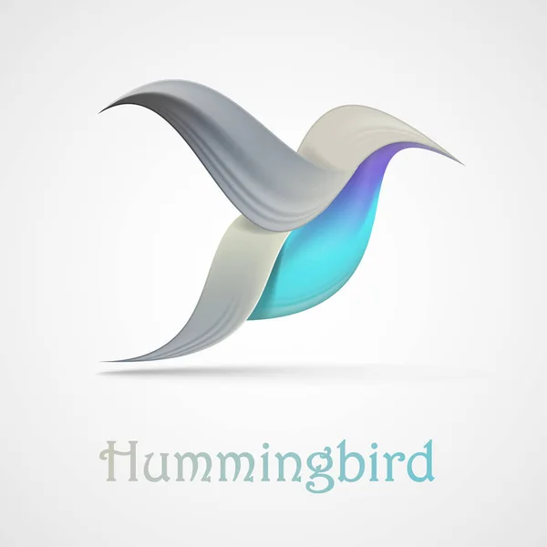 Hummingbird abstract symbol. Illustration isolated on background — Stock Vector