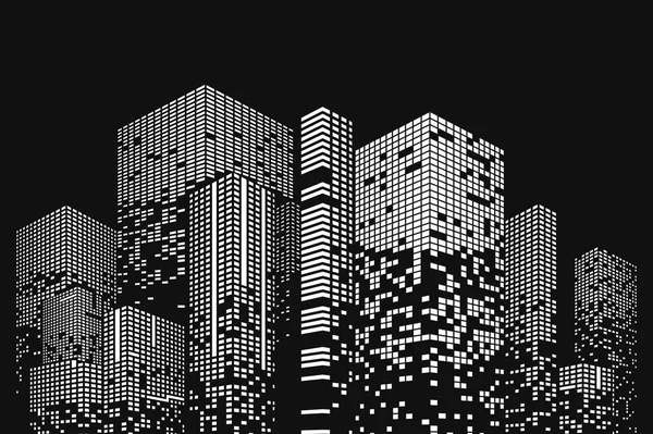 Byggnaden och staden Illustration — Stock vektor