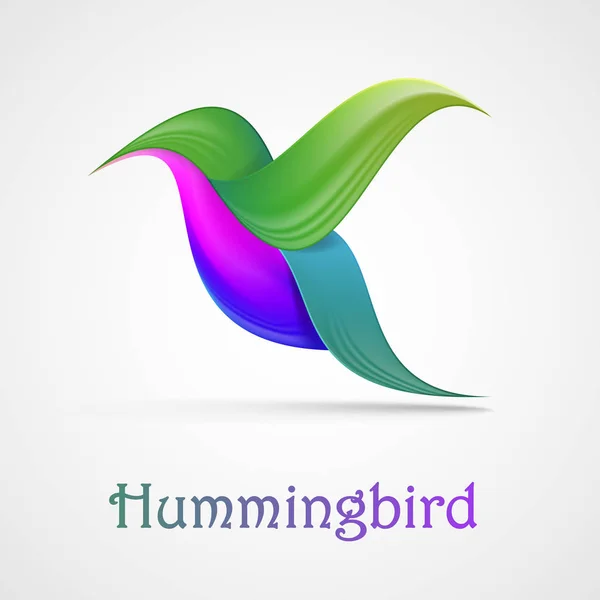 Hummingbird abstract symbol. Illustration isolated on background — Stock Vector