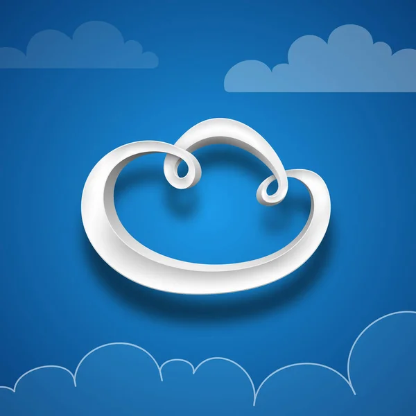 Cloud numérique en plastique. Illustration sur fond bleu — Image vectorielle