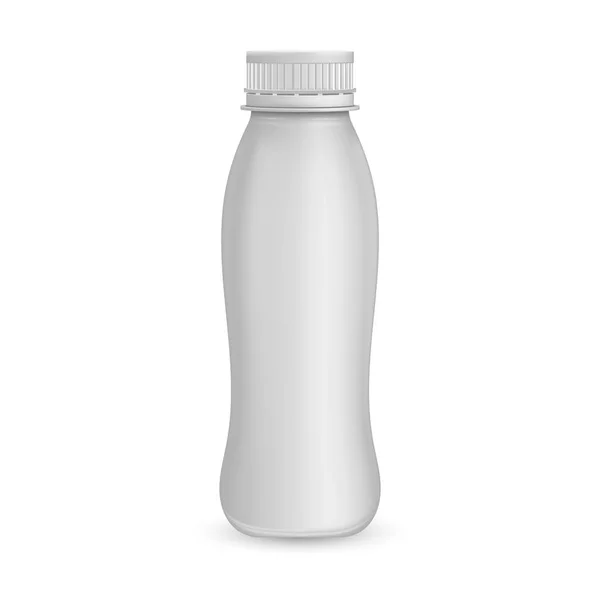 Garrafa de plástico de iogurte. Ilustração isolada sobre fundo branco — Vetor de Stock