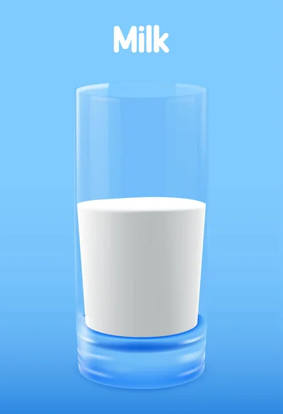 Glass of milk . Illustration isolated on background — Stock Vector