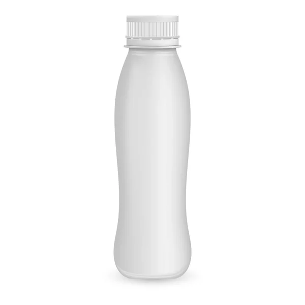 Plastikowe butelki jogurtu. Ilustracja na białym tle — Wektor stockowy