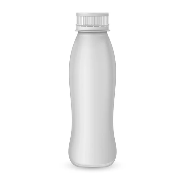 Garrafa de plástico de iogurte. Ilustração isolada sobre fundo branco — Vetor de Stock